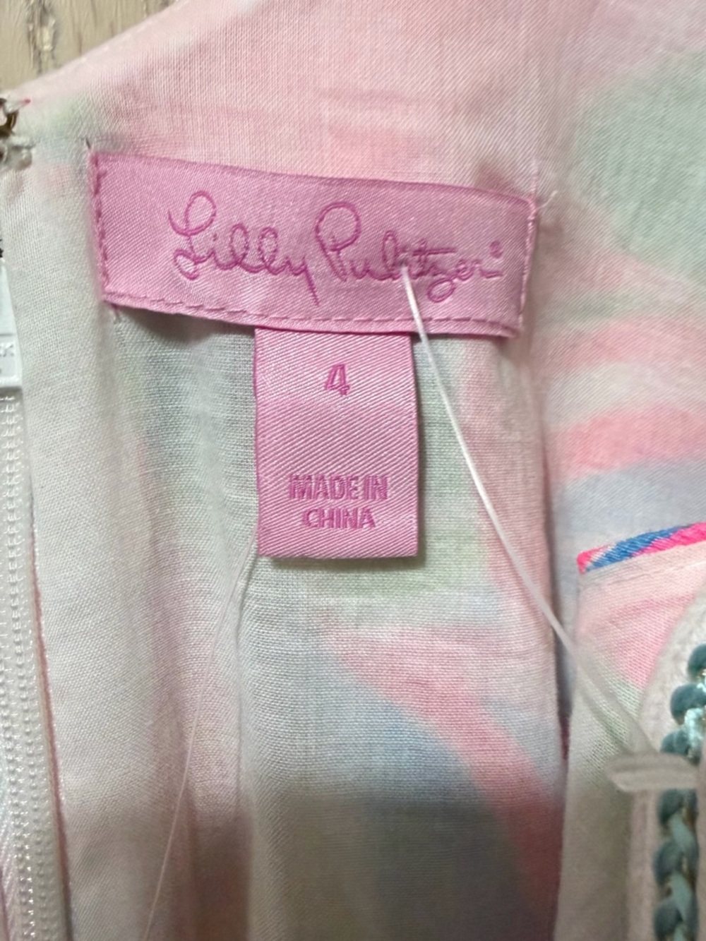 Lilly Pulitzer Tessa Shift Dress Size 4 Pink Tropical Print So A Peeling Cotton - Picture 10 of 15